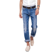 Jeans rectos al por mayor de los hombres Jeans azules Jean Pantalones